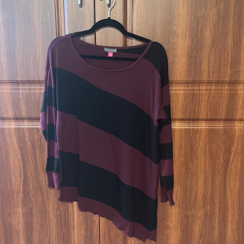 Vince Camuto purple and Navy asymmetrical sweater Size S